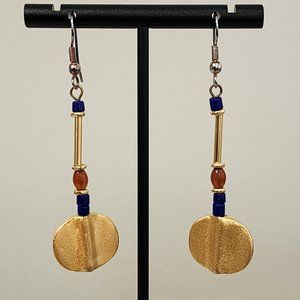Akan Disc Style Beaded Dangle Pierced Earrings